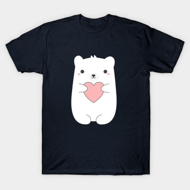 Kawaii and cute polar bear t-shirt T-Shirt by happinessinatee